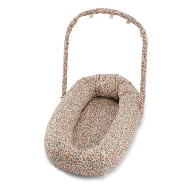 Cale bébé avec arche amovible en coton bio Marche de fleur | Bleu