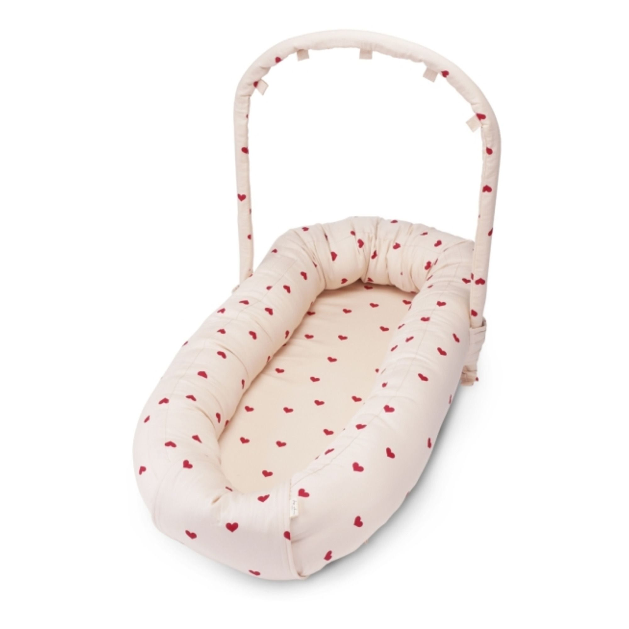 Materasso per neonato, con arco rimovibile, in cotone bio, modello: Amour rouge | Rosso- Immagine del prodotto n°0