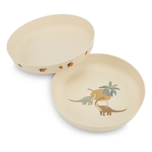 Teller aus PLA Lemon / Dino - 2er-Set | Blau