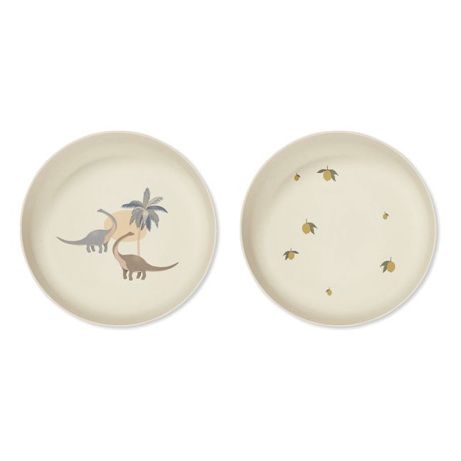 Lemon & Dinosaur PLA Bowls - Set of 2 Blau