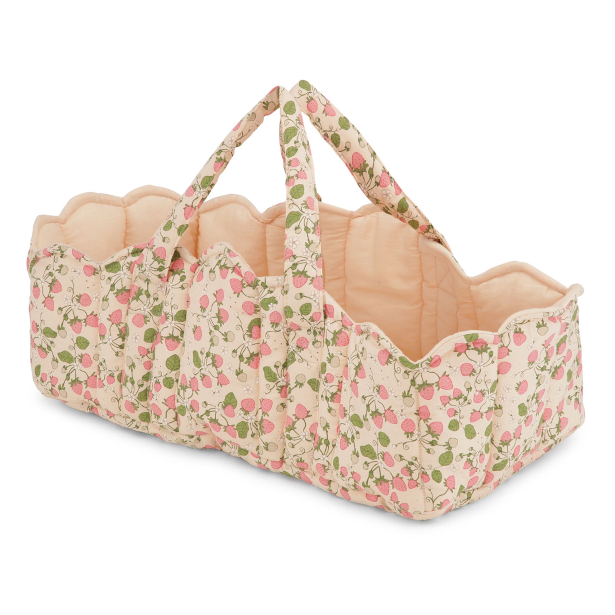 Strawberry Fields Organic Cotton Doll Basket | Pink- Product image n°0