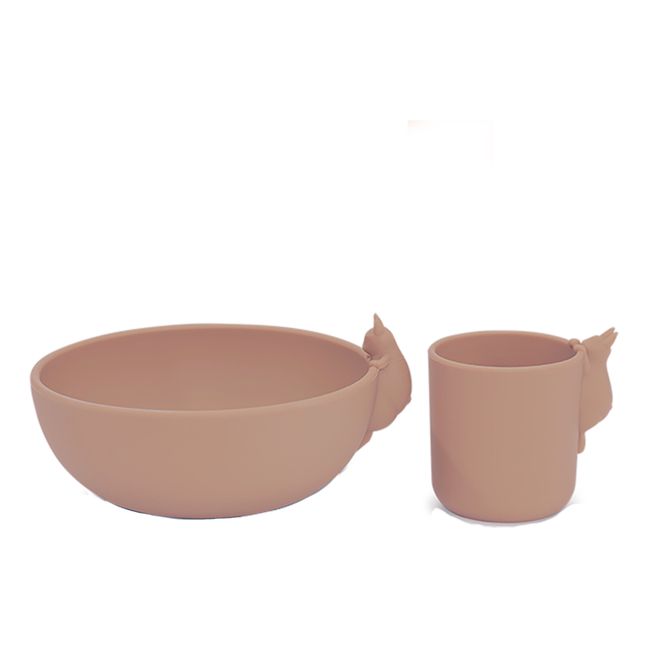 Rabbit Silicone Bowl & Cup | Powder pink