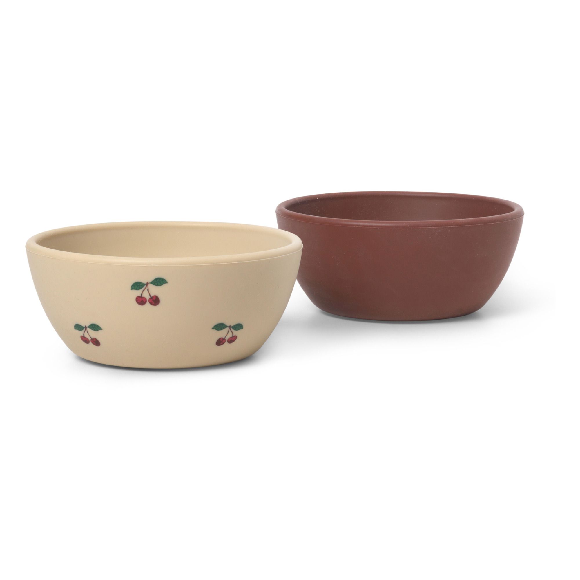 Cherry/Mocca Silicone Bowls - Set of 2 | Cherry red- Product image n°0