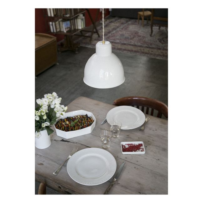 Lampadario smaltato Paulette in porcellana | Bianco