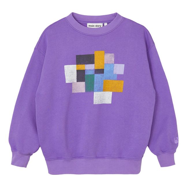 Organic Cotton Print Sweatshirt | Purple