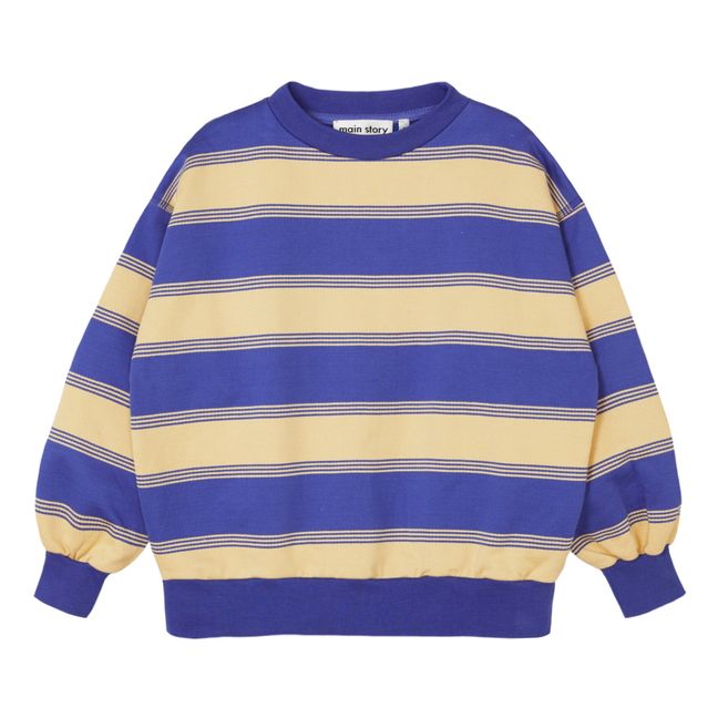 Organic Cotton Striped Sweatshirt Blue