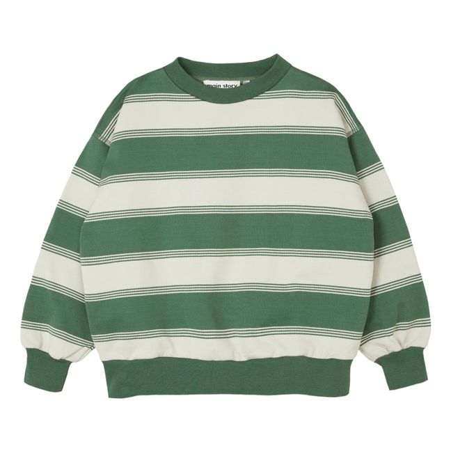 Organic Cotton Striped Sweatshirt Green