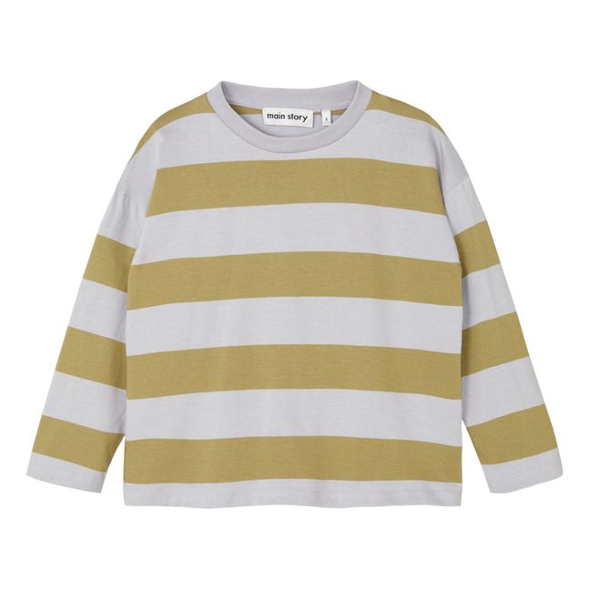 Striped Organic Cotton T-shirt | Khaki