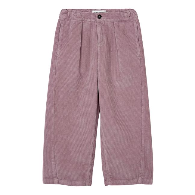 Organic Cotton Velour Trousers | Mauve