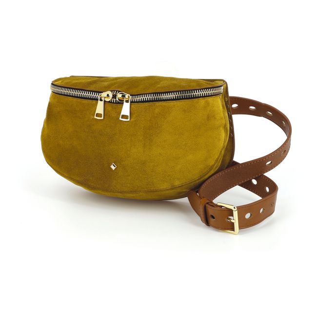 Lili Velour Belt Bag - Large | Mustard