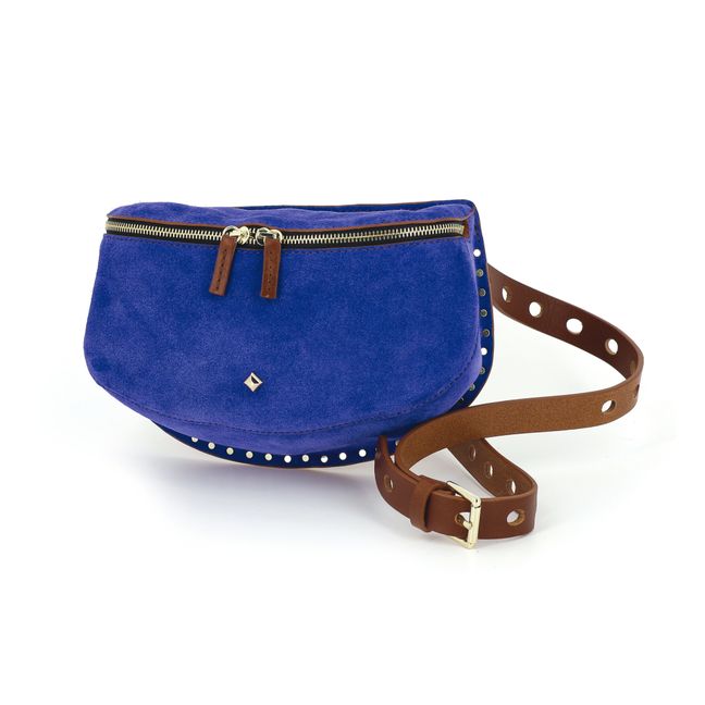 Lili Velour Stud Belt Bag Royal blue