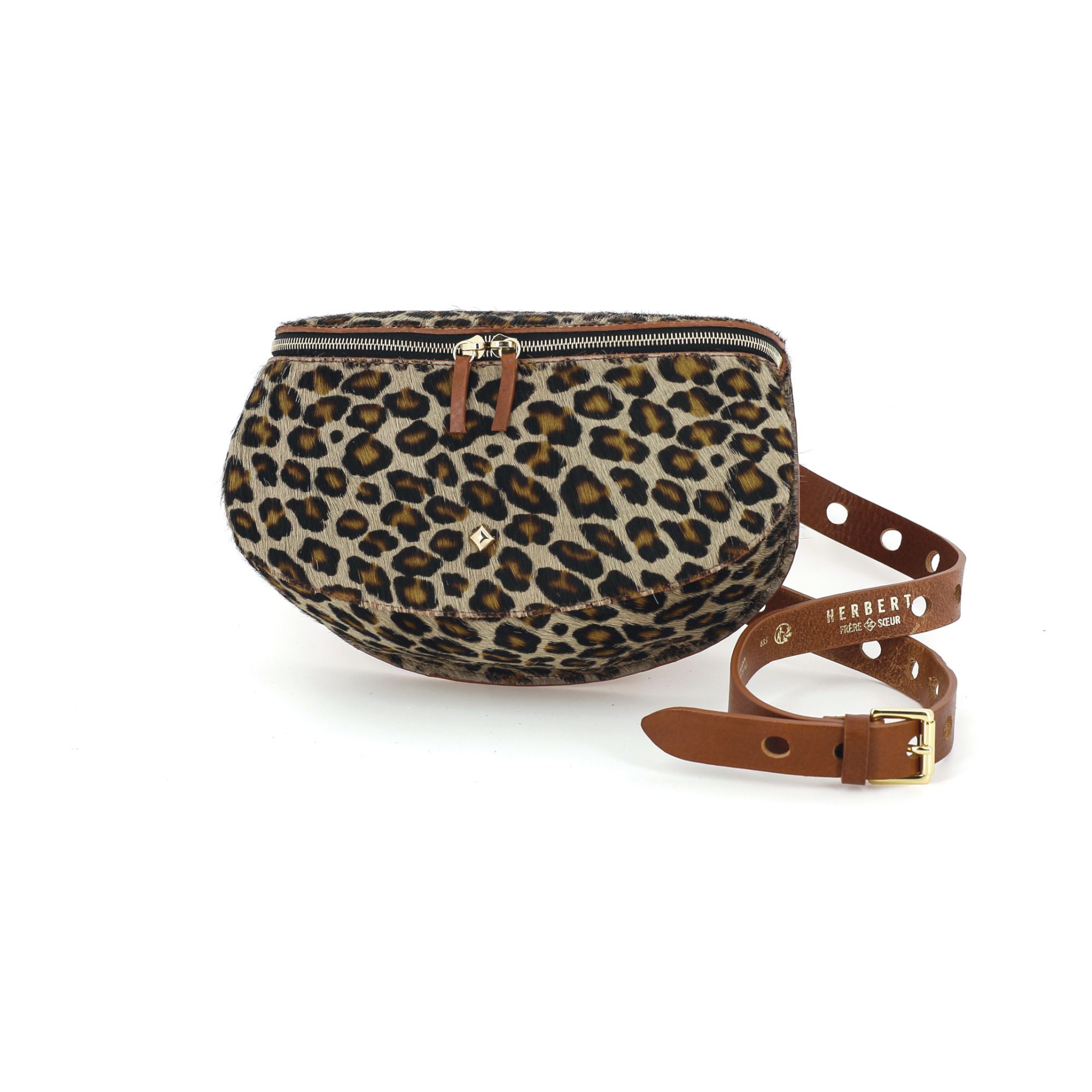 Lili Leopard Print Belt Bag | Caramel- Product image n°0