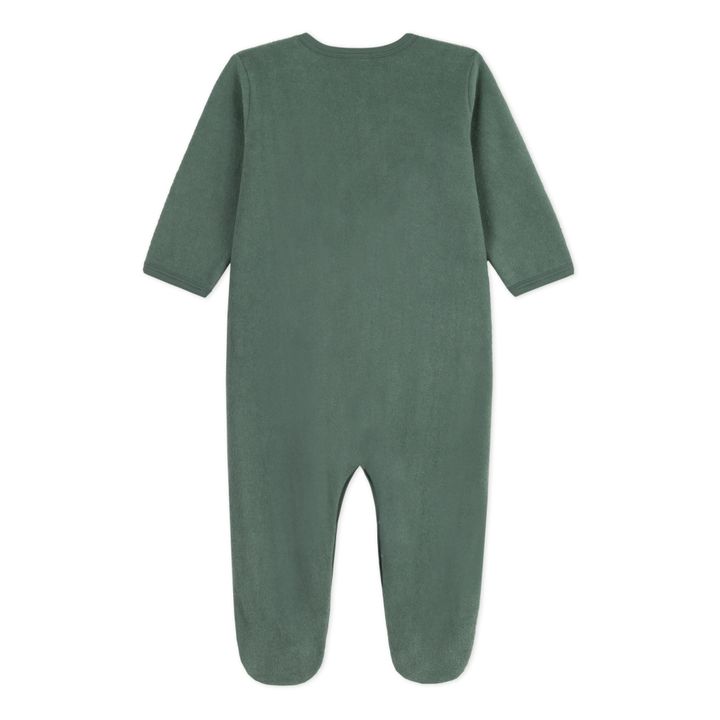 Cubble Recycled Terry Cloth Footed Pyjamas | Khaki- Product image n°3
