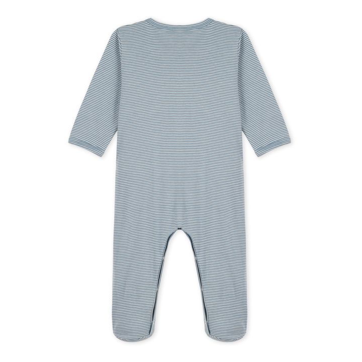 Pyjama à Pieds Coton Bio Crame Bleu gris- Image produit n°2