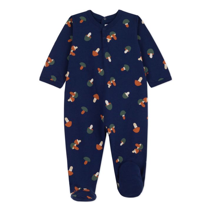Chale Organic Cotton Footed Pyjamas | Navy blue- Product image n°0
