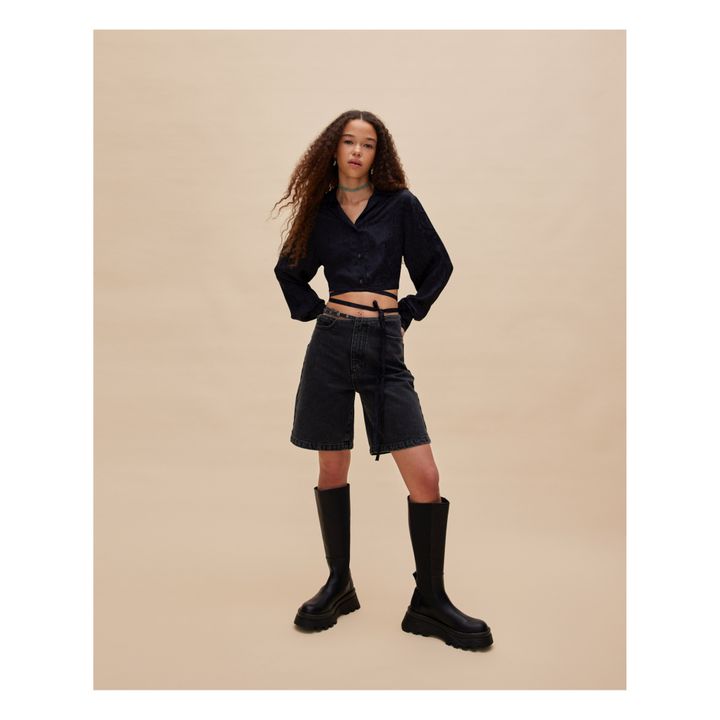 Shona Bermuda Shorts | Denim negro- Imagen del producto n°1