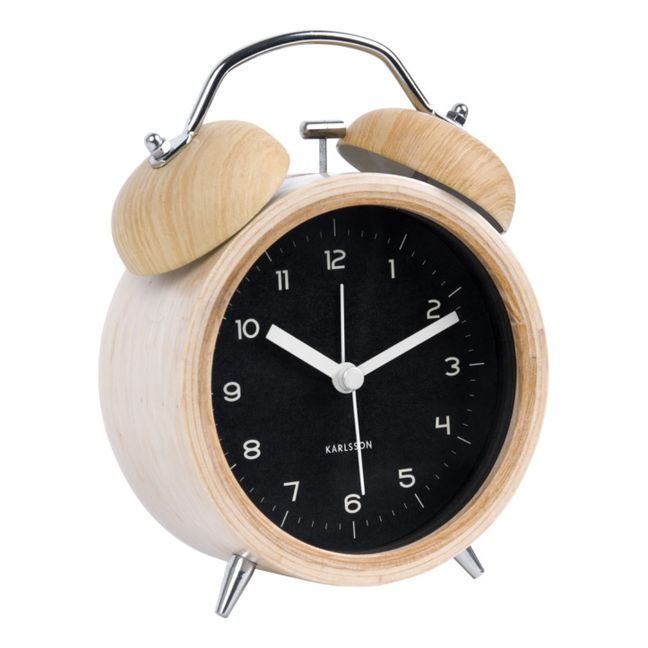 Classic Wooden Alarm Clock Schwarz