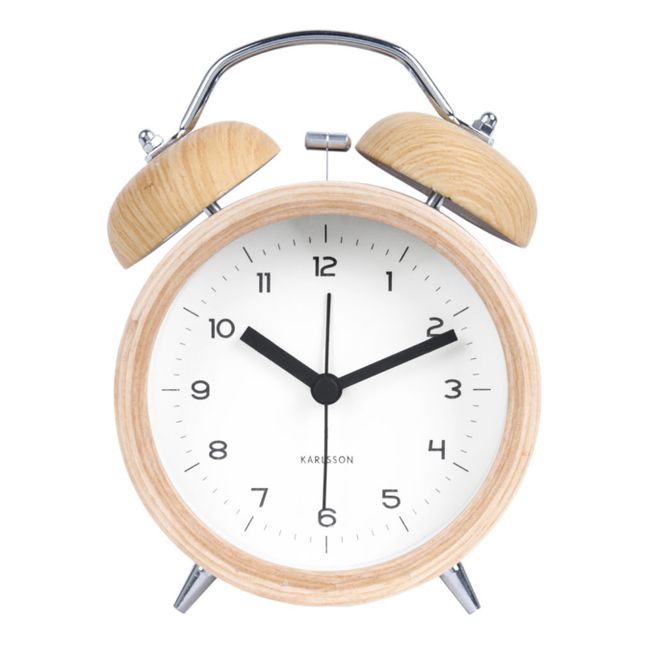 Classic Wooden Alarm Clock Bianco