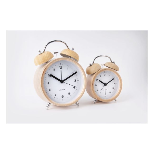 Classic Wooden Alarm Clock Bianco
