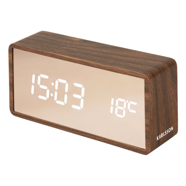 Sveglia LED, modello: Copper, in legno | Marrone