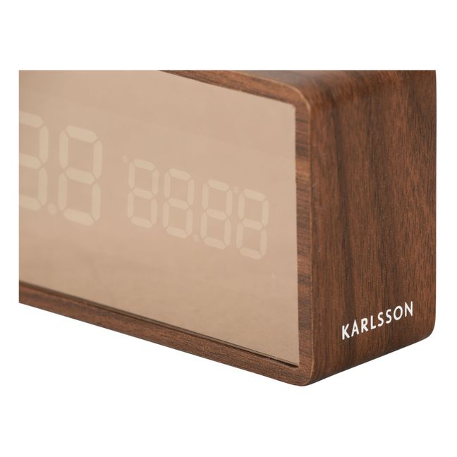 Copper Wooden LED Alarm Clock Walnut