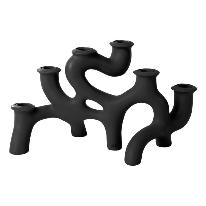 Portavelas Swirls - L | Negro- Imagen del producto n°0