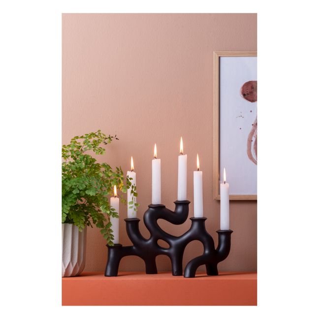 Portavelas Swirls - L | Negro