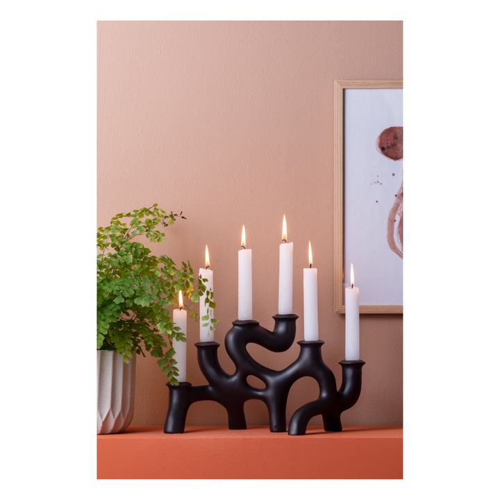 Swirls Candle Holder - L | Black- Product image n°1