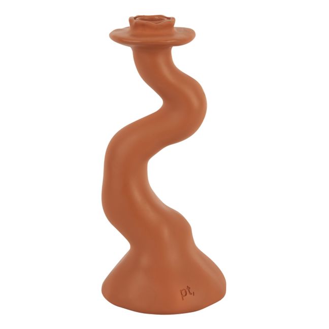 Organic Swirl Candle Holder - M | Terracotta