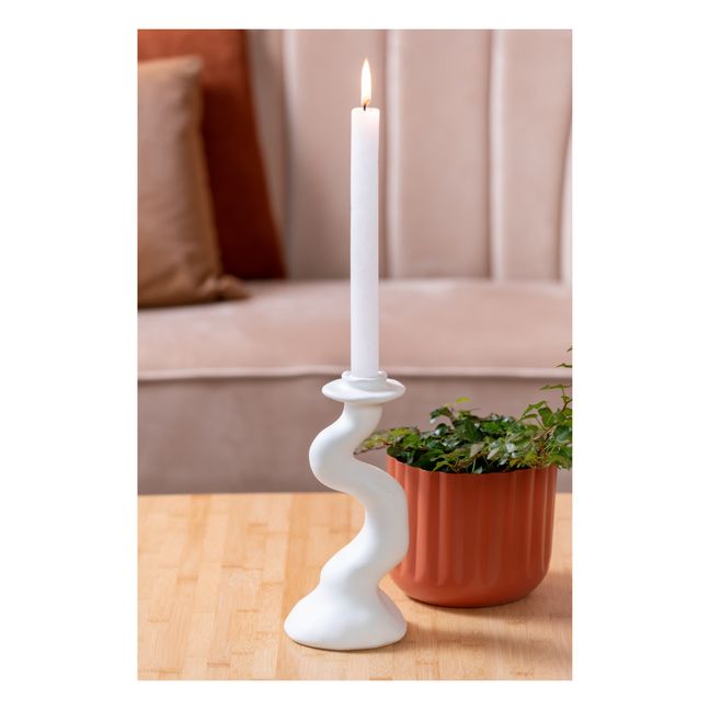 Organic Swirl Candle Holder - M | Weiß