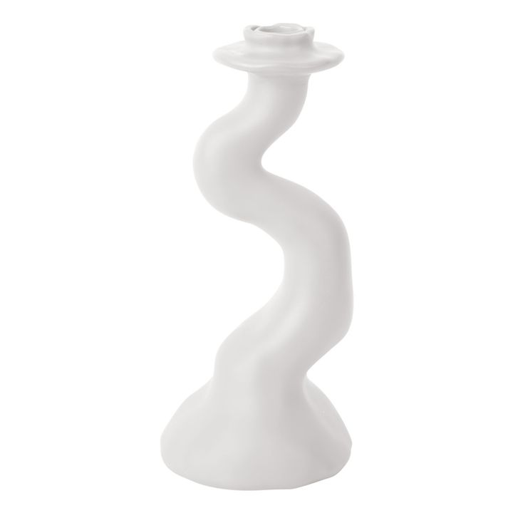 Organic Swirl Candle Holder - M | Bianco- Immagine del prodotto n°2