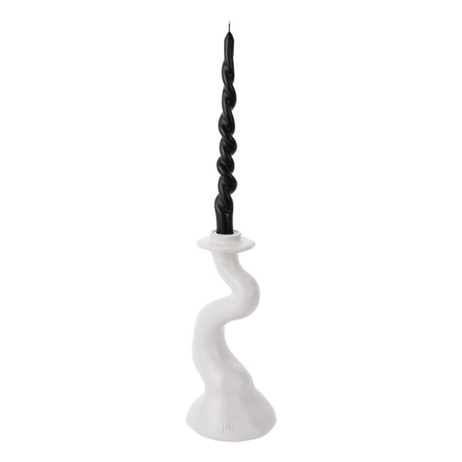 Organic Swirl Candle Holder - M | White
