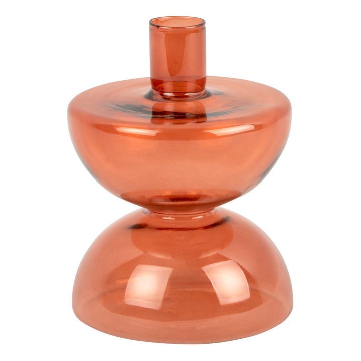 Diabolo Glass Candle Holder  | Terracotta- Product image n°0