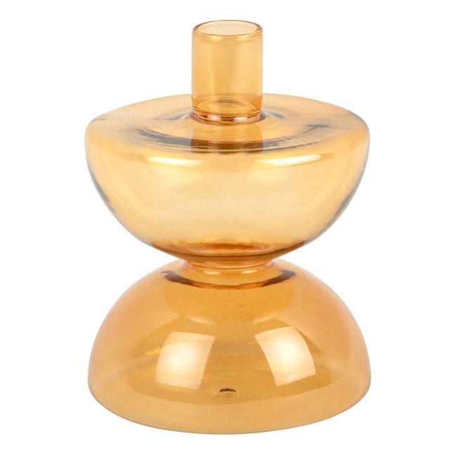 Bougeoir Diabolo en verre | Jaune moutarde