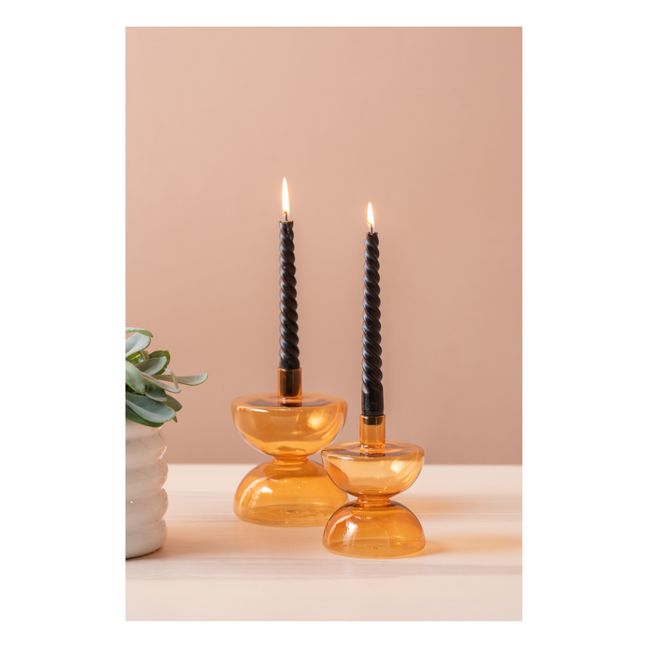 Diabolo Glass Candle Holder | Mustard