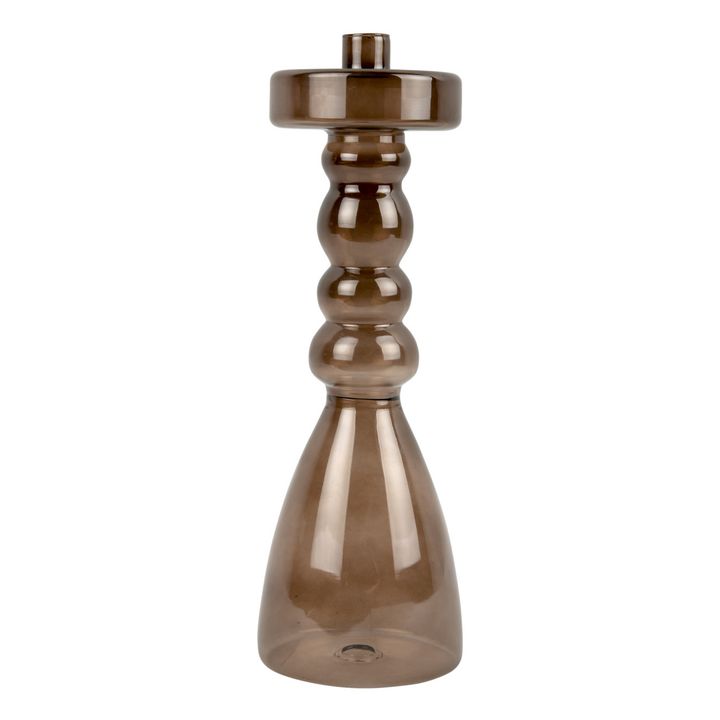 Bougeoir Pawn en verre | Brun- Image produit n°0