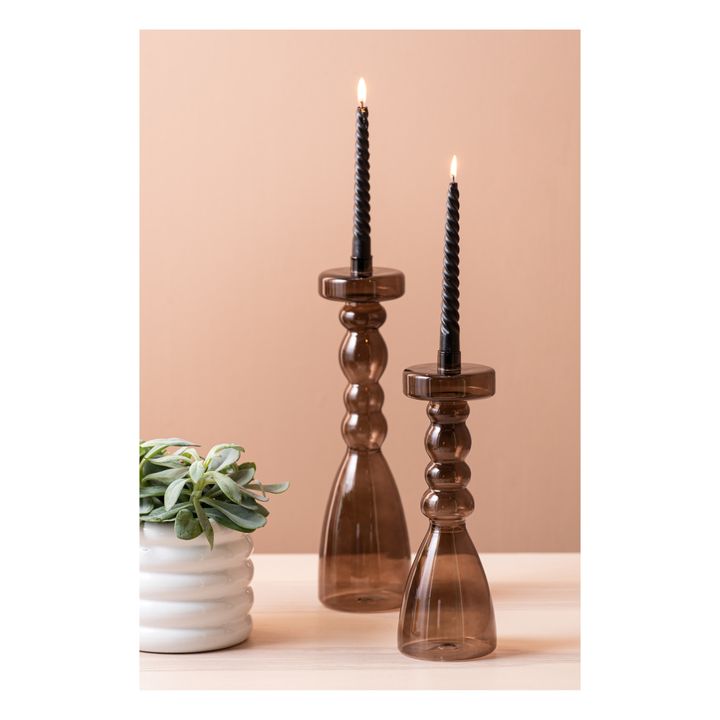 Kerzenhalter Pawn aus Glas | Braun- Produktbild Nr. 1