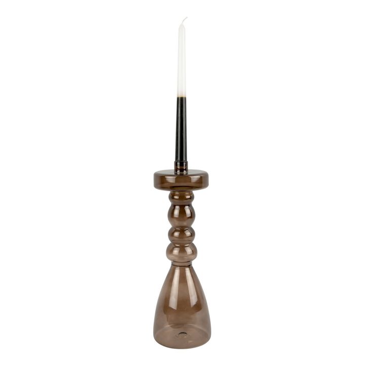 Bougeoir Pawn en verre | Brun- Image produit n°2