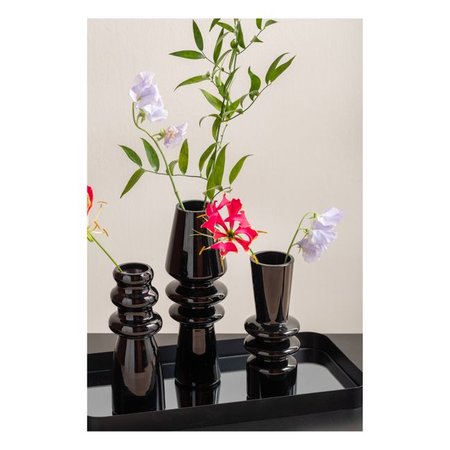 Sparkle Straight Vase | Black