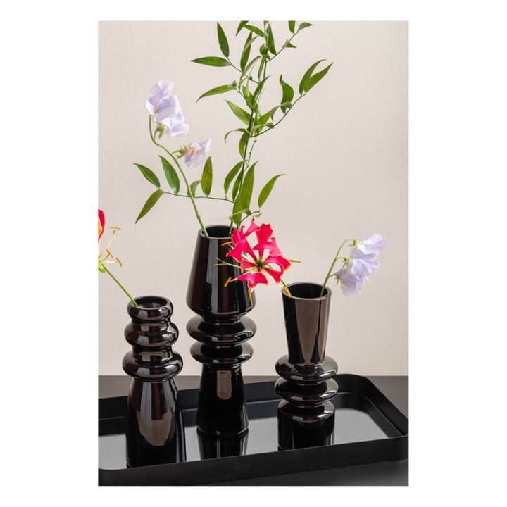 Sparkle Straight Vase | Black- Product image n°1