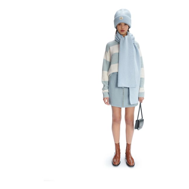 Alice Boiled Wool Skirt Graublau
