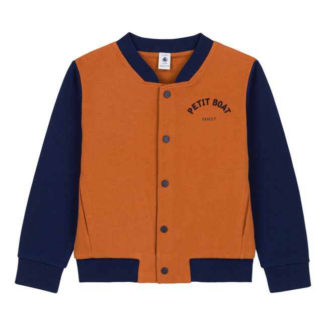 Corto Fleece Baseball Jacket | Orange