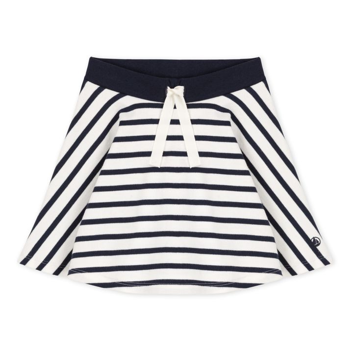 Cilou Striped Jersey Skirt White- Product image n°0