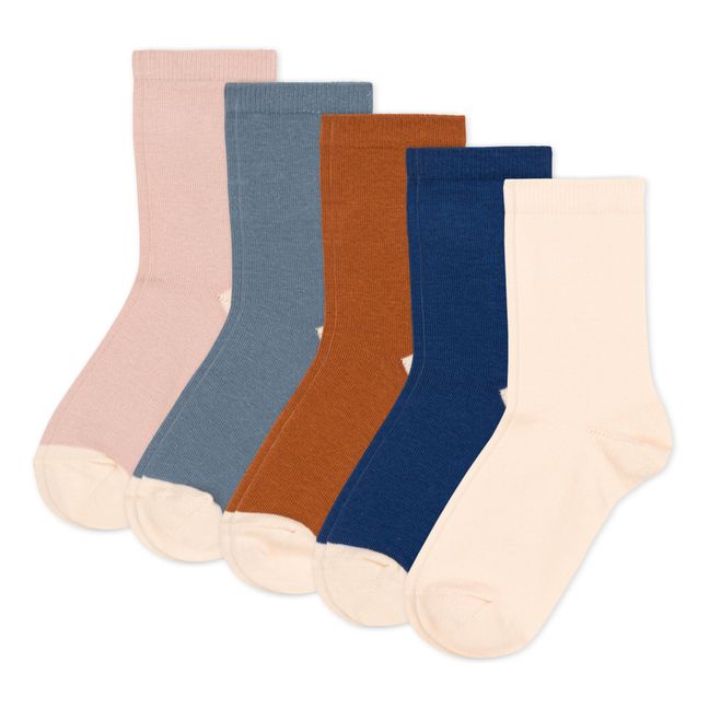 Socks - Set of 5 Braun