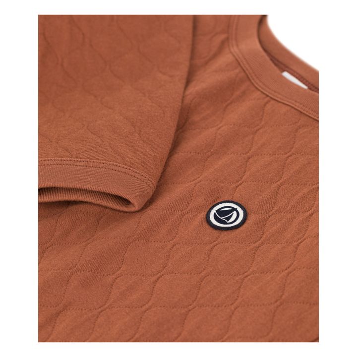 Casual Quilted Sweatshirt Brown- Product image n°1