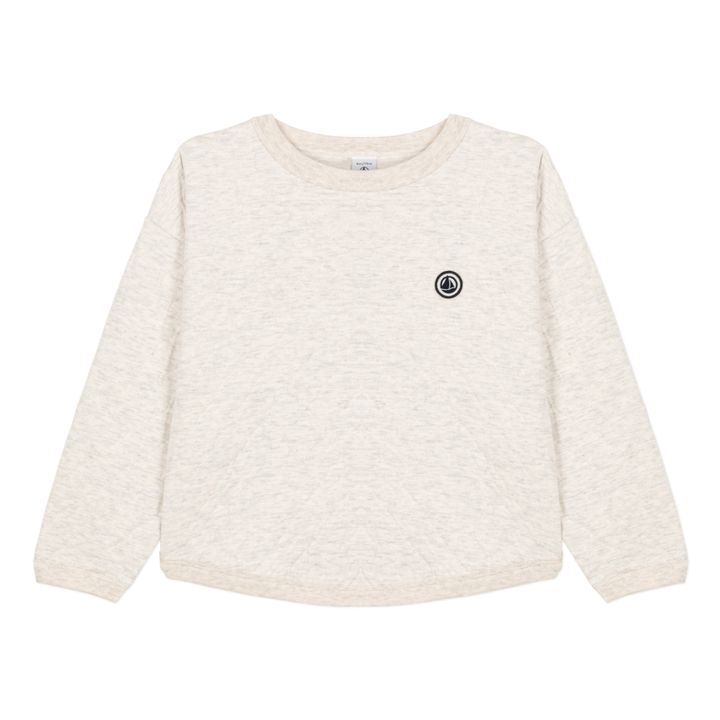 Casual Quilted Sweatshirt | Beige- Product image n°0