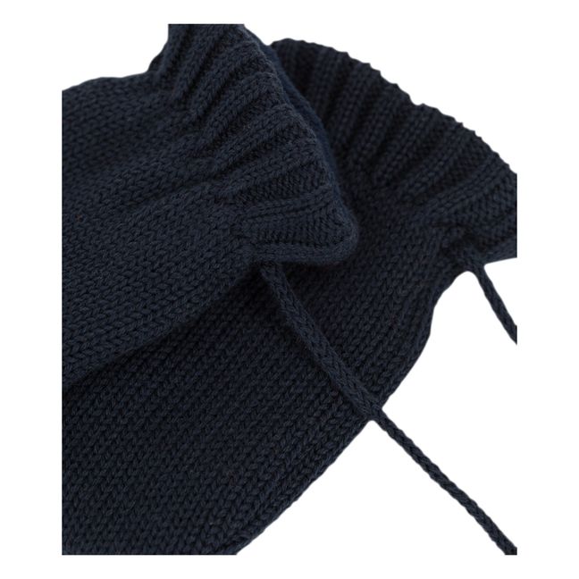 Organic Cotton Knitted Mittens | Blue