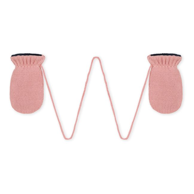 Organic Cotton Knitted Mittens Pink