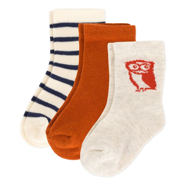 Socks - Set of 3 Beige