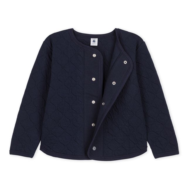 Cora Quilted Cardigan | Navy blue